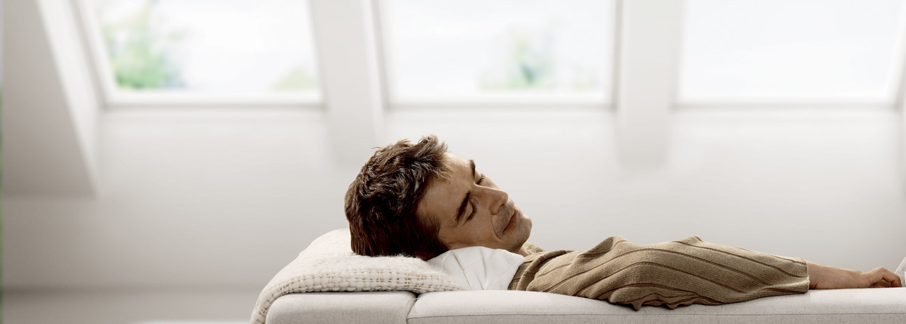 bonus room skylights sleeping man